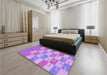 Patterned Bright Lilac Purple Rug in a Bedroom, pat1117pur