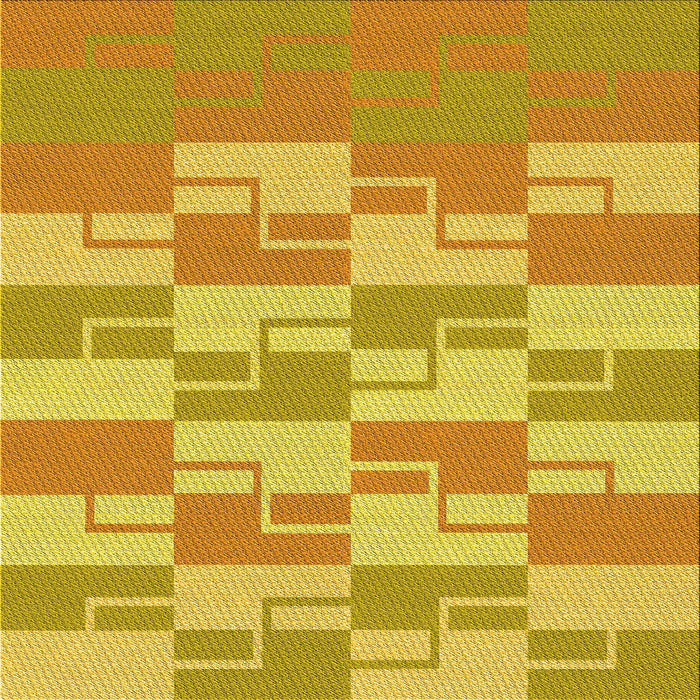 Round Patterned Bright Gold Yellow Rug, pat1117yw