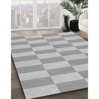 Patterned Platinum Silver Gray Rug, pat1118gry