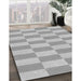 Patterned Platinum Silver Gray Rug in Family Room, pat1118gry