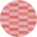 Square Patterned Pastel Pink Rug, pat1118rd