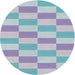 Sideview of Patterned Slate Blue Grey Novelty Rug, pat1118