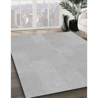 Patterned Platinum Silver Gray Rug, pat1119gry