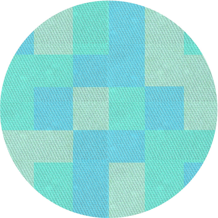 Square Machine Washable Transitional Turquoise Green Rug in a Living Room, wshpat1119lblu