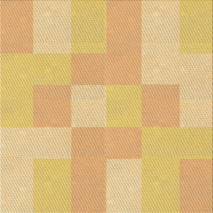 Round Patterned Yellow Rug, pat1119org