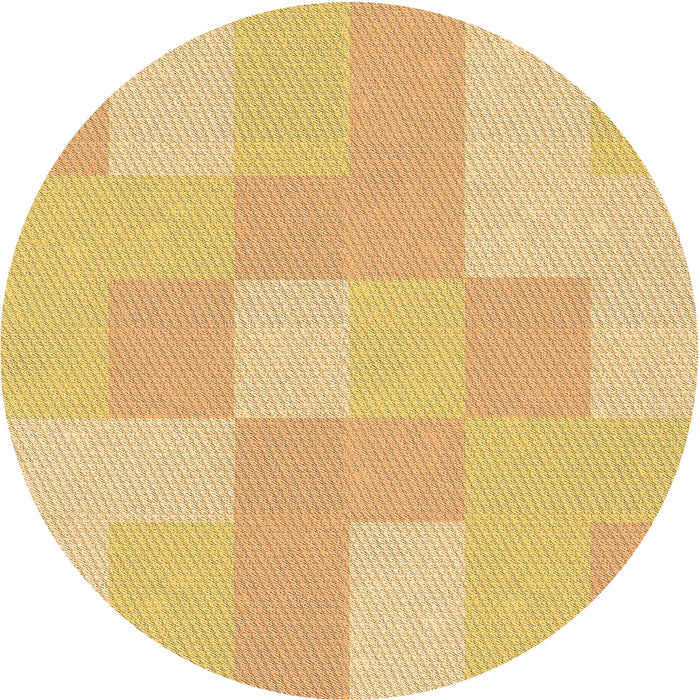 Square Patterned Yellow Rug, pat1119org