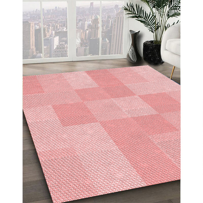 Machine Washable Transitional Red Rug in a Family Room, wshpat1119rd