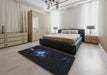 Patterned Black Novelty Rug in a Bedroom, pat111