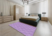 Patterned Blossom Pink Rug in a Bedroom, pat112pur