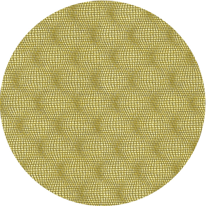 Square Patterned Dark Yellow Green Rug, pat112yw