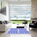 Square Patterned Pastel Blue Rug in a Living Room, pat1120blu