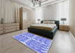 Patterned Pastel Blue Rug in a Bedroom, pat1120blu