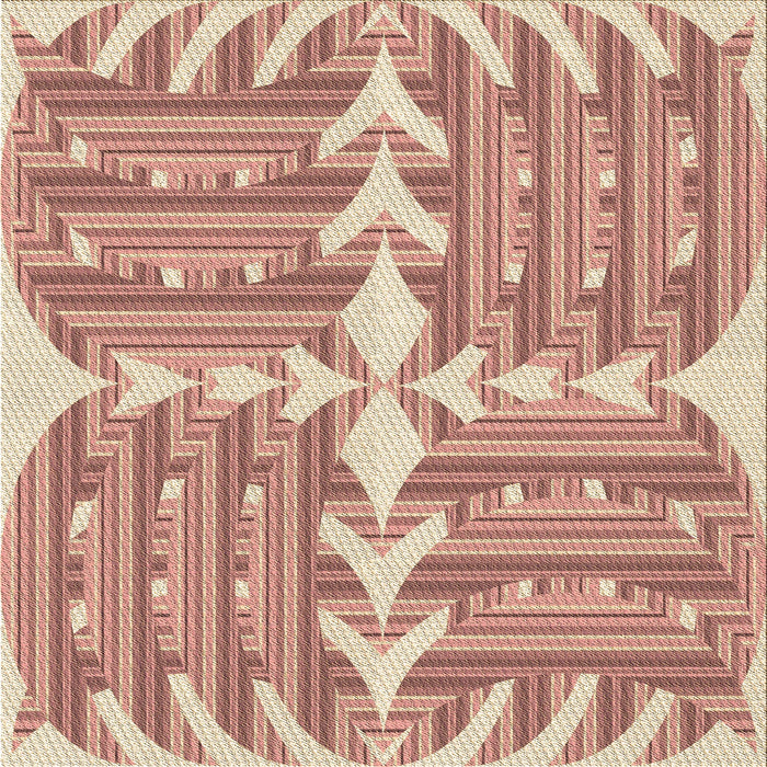 Round Patterned Orange Rug, pat1120brn