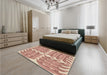 Patterned Orange Rug in a Bedroom, pat1120brn