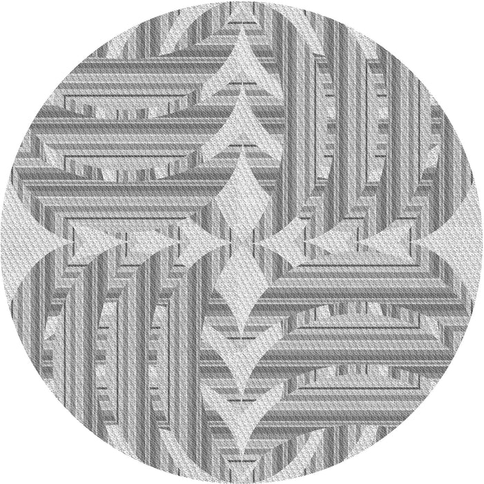 Square Patterned Gray Rug, pat1120gry