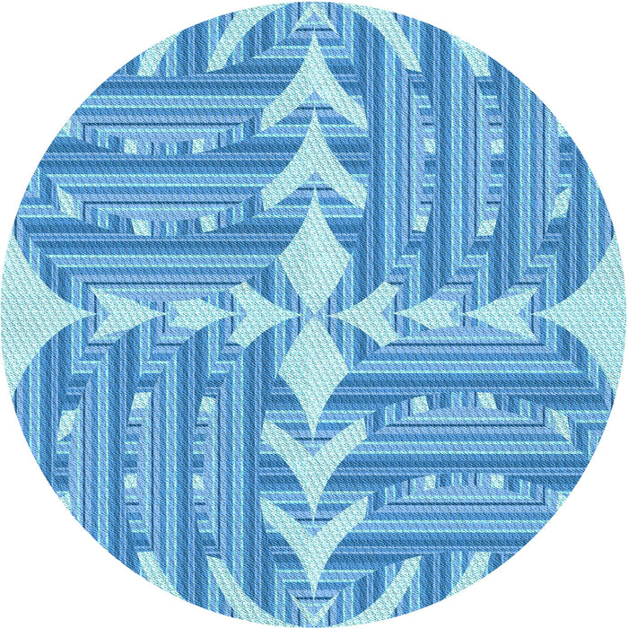 Square Patterned Neon Blue Rug, pat1120lblu