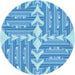 Square Patterned Neon Blue Rug, pat1120lblu