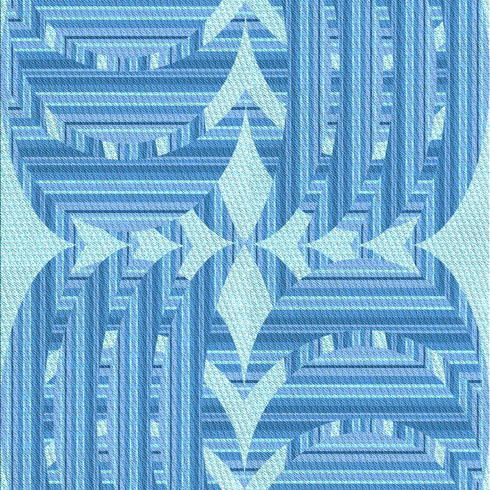 Patterned Neon Blue Rug, pat1120lblu