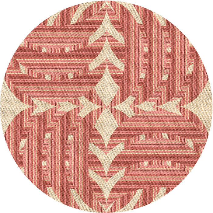 Square Patterned Light Salmon Pink Rug, pat1120org