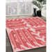 Machine Washable Transitional Pastel Pink Rug in a Family Room, wshpat1120rd