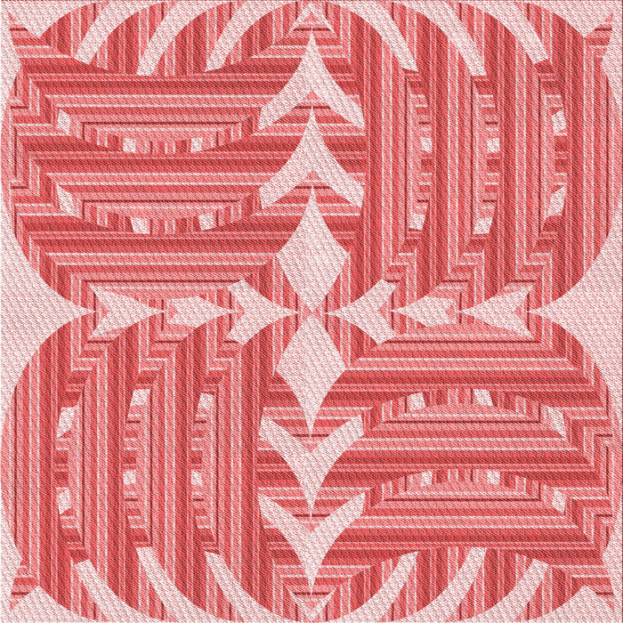 Round Patterned Pastel Pink Rug, pat1120rd