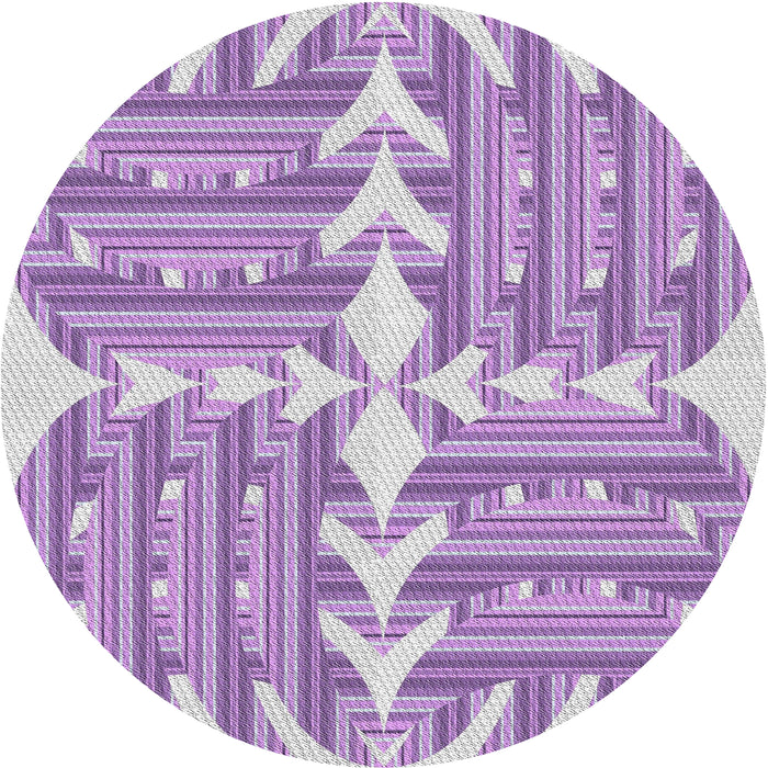 Square Machine Washable Transitional Periwinkle Pink Rug, wshpat1120