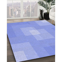 Patterned Light Slate Blue Rug, pat1121blu