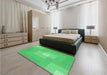 Patterned Neon Green Rug in a Bedroom, pat1121grn