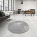 Round Patterned Gray Rug in a Office, pat1121gry