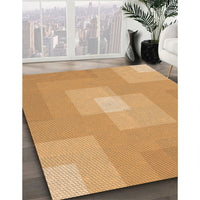 Patterned Neon Orange Rug, pat1121org