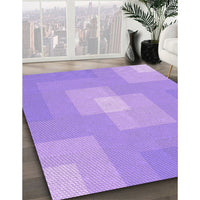 Patterned Bright Lilac Purple Rug, pat1121pur