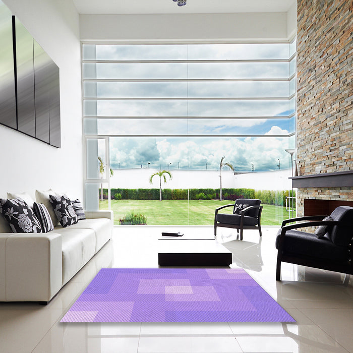 Machine Washable Transitional Bright Lilac Purple Rug in a Kitchen, wshpat1121pur