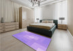 Patterned Bright Lilac Purple Rug in a Bedroom, pat1121pur