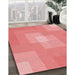 Machine Washable Transitional Light Coral Pink Rug in a Family Room, wshpat1121rd