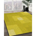 Machine Washable Transitional Yellow Rug in a Family Room, wshpat1121yw