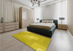 Patterned Yellow Rug in a Bedroom, pat1121yw