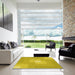 Square Patterned Yellow Rug in a Living Room, pat1121yw