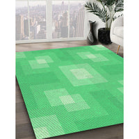 Patterned Lime Mint Green Rug, pat1122grn