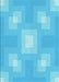 Machine Washable Transitional Bright Turquoise Blue Rug, wshpat1122lblu