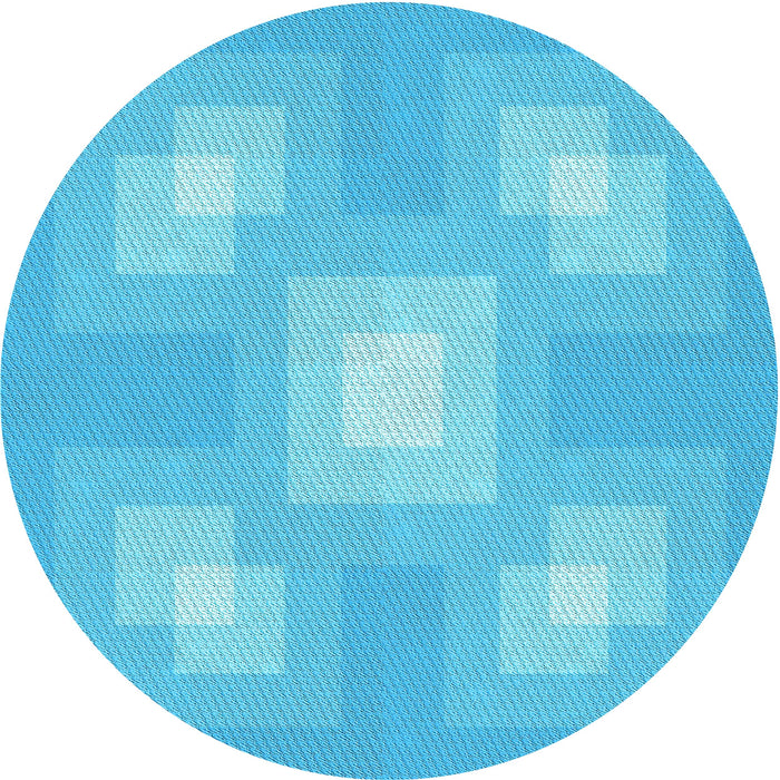 Square Machine Washable Transitional Bright Turquoise Blue Rug in a Living Room, wshpat1122lblu