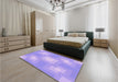 Patterned Purple Mimosa Purple Rug in a Bedroom, pat1122pur