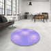 Round Patterned Purple Mimosa Purple Rug in a Office, pat1122pur