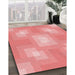 Machine Washable Transitional Pastel Pink Rug in a Family Room, wshpat1122rd