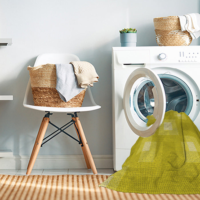 Machine Washable Transitional Golden Yellow Rug in a Washing Machine, wshpat1122yw