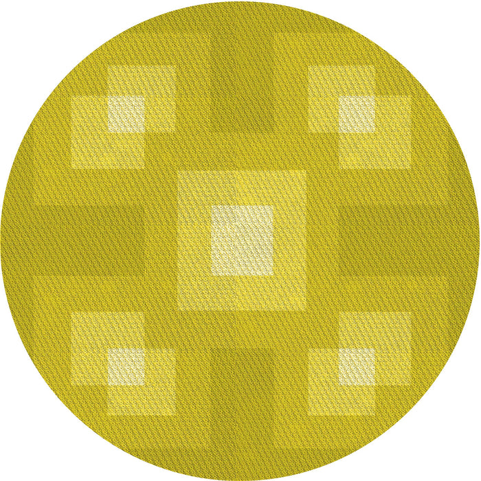 Square Patterned Golden Yellow Rug, pat1122yw