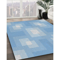 Patterned Light Blue Novelty Rug, pat1122