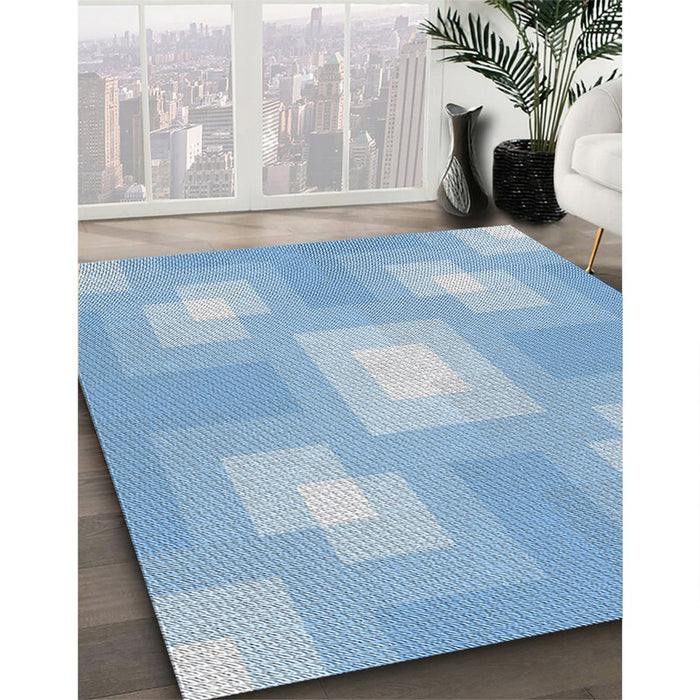 Machine Washable Transitional Light Day Blue Rug in a Family Room, wshpat1122