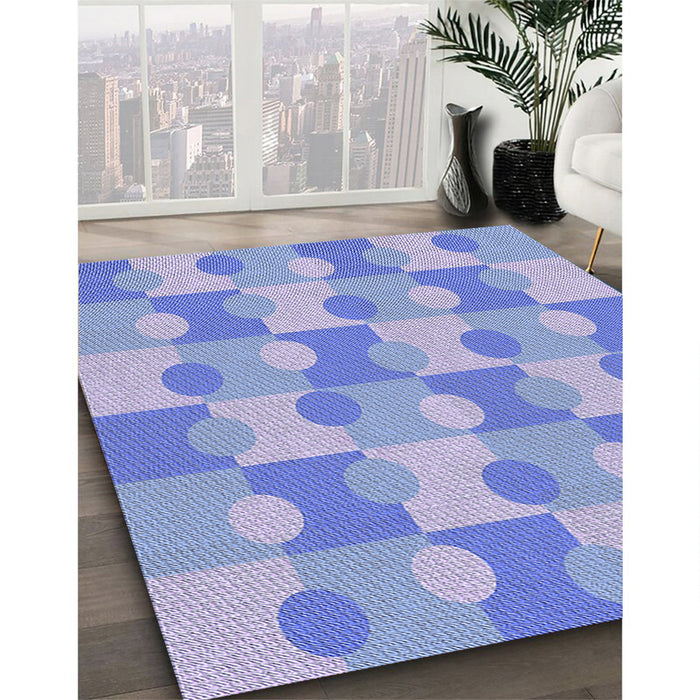 Machine Washable Transitional Jeans Blue Rug in a Family Room, wshpat1123blu