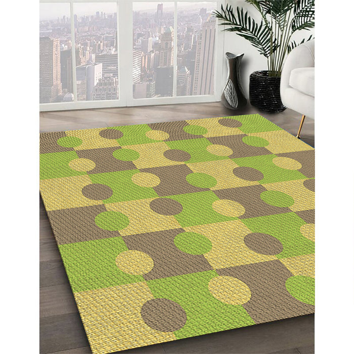 Machine Washable Transitional Dark Golden Brown Rug in a Family Room, wshpat1123brn