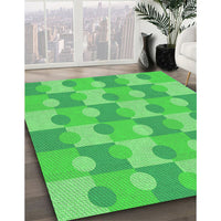 Patterned Neon Green Rug, pat1123grn